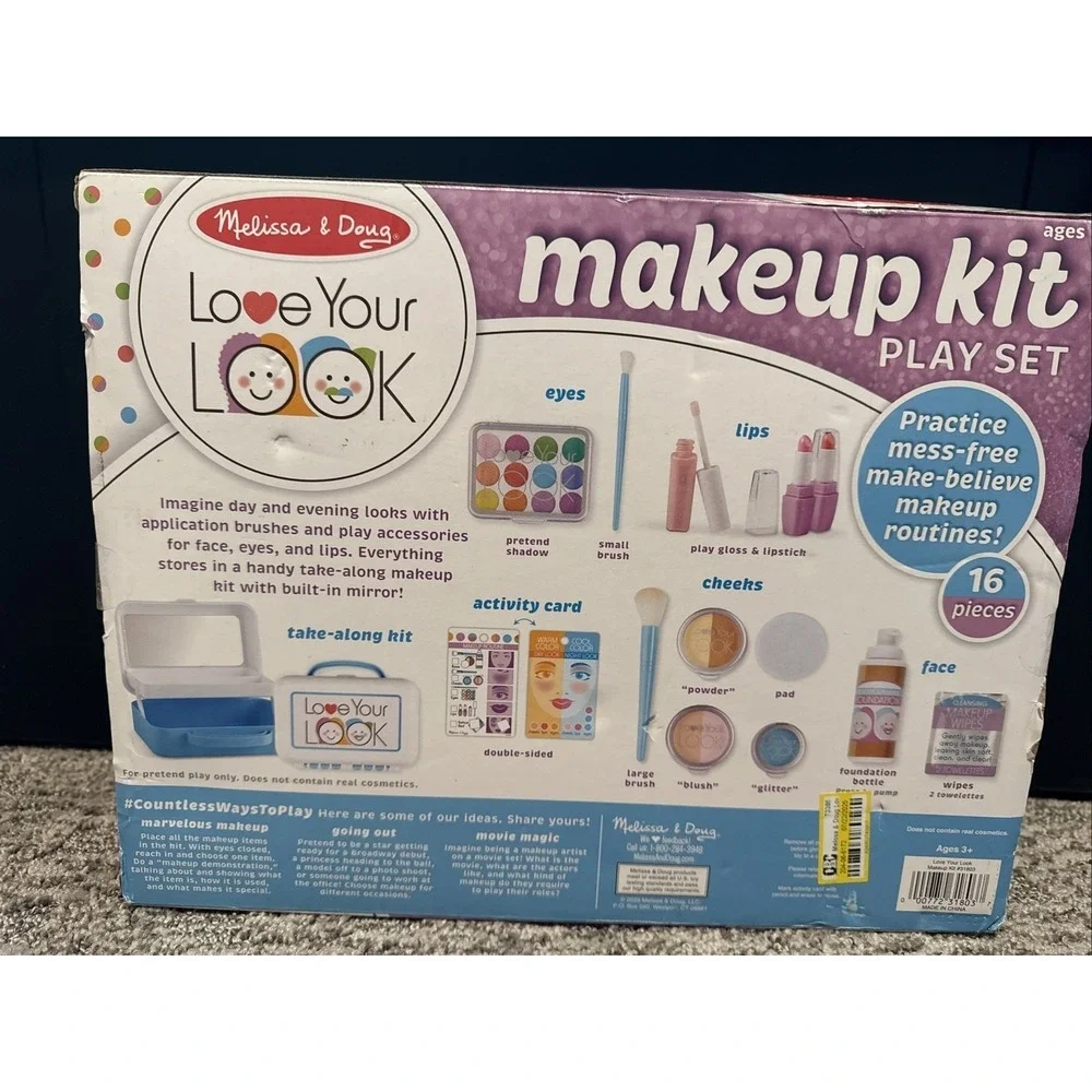Melissa & Doug LOVE YOUR LOOK‎ - Makeup Kit Play Set S023 Mess Free Kit NIB NWT